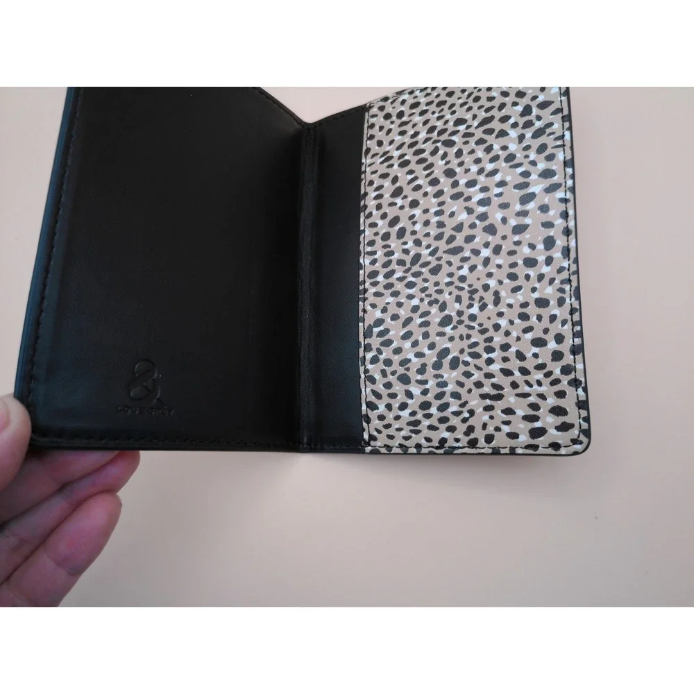 Lou & Grey LOFT Passport Holder Cheetah Print Neutral Travel Wallet Organizer